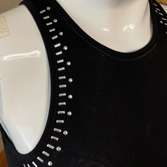 DIVIDED Black High Neck Bodysuit With Edgy Silver Embellishments XS - Picture 7 of 13